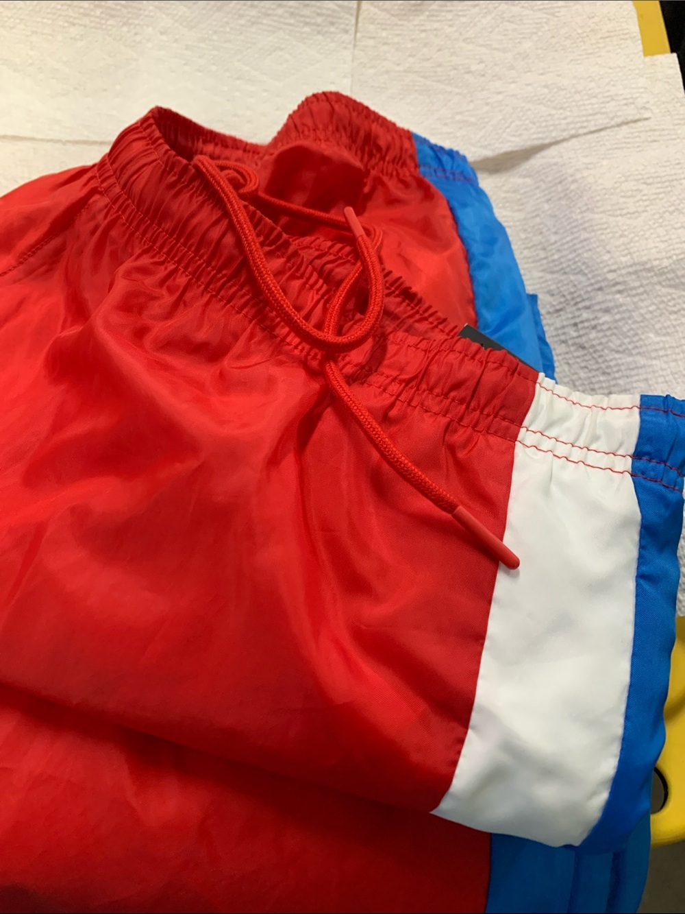 Nike XXL Red Track Pants with Blue and White Side Panels Mesh lining. - Picture 2 of 4